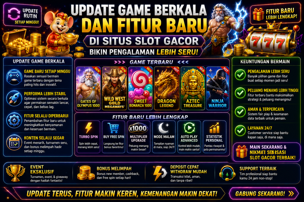 Update Game Berkala dan Fitur Baru di Situs Slot Gacor Bikin Pengalaman Lebih Seru