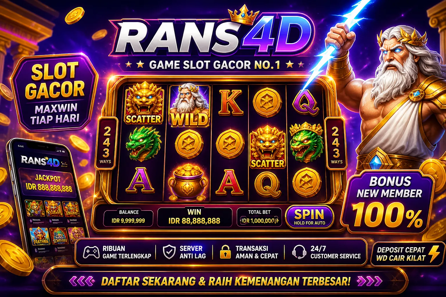 RANS4D Jadi Pilihan Utama Pecinta Game Slot Gacor Tahun Ini